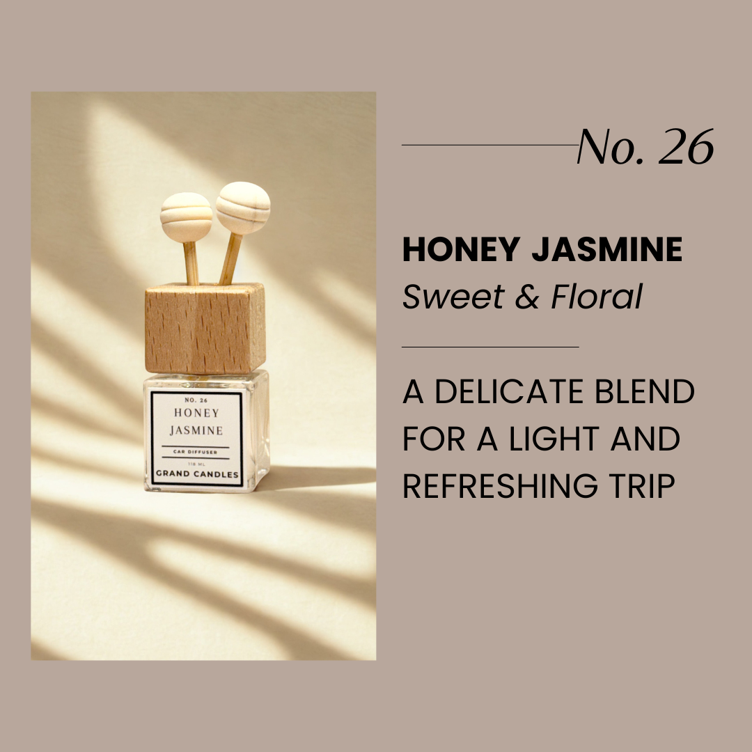 Honey Jasmine Car Diffuser – Floral & Sweet Car Freshener