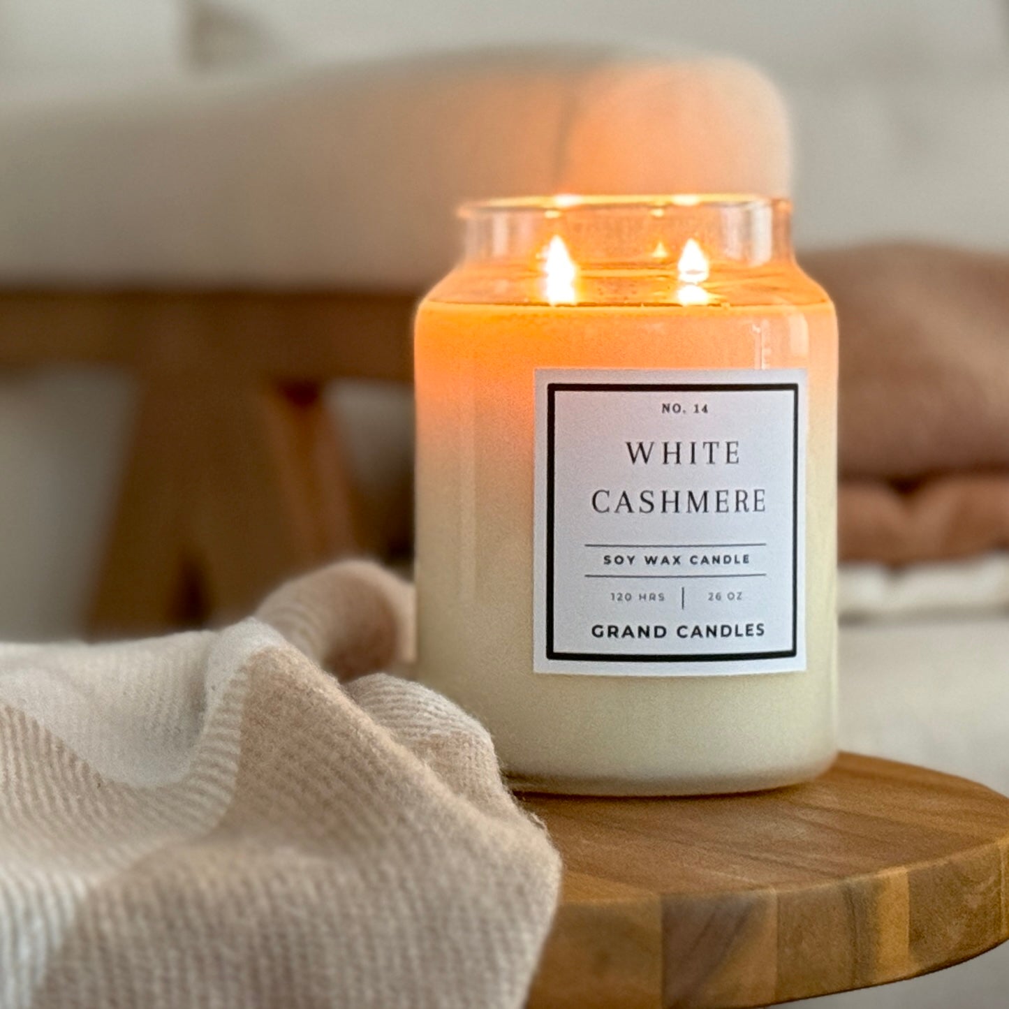 White Cashmere Wax Melt - Grand Candles (temporary candle photo, dedicated photography pending)