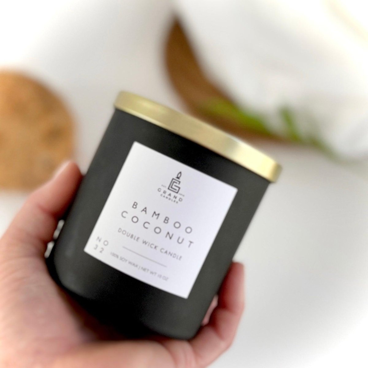 Bamboo Coconut Soy Candle - BAMBOO - 10 - BLK Grand Candles