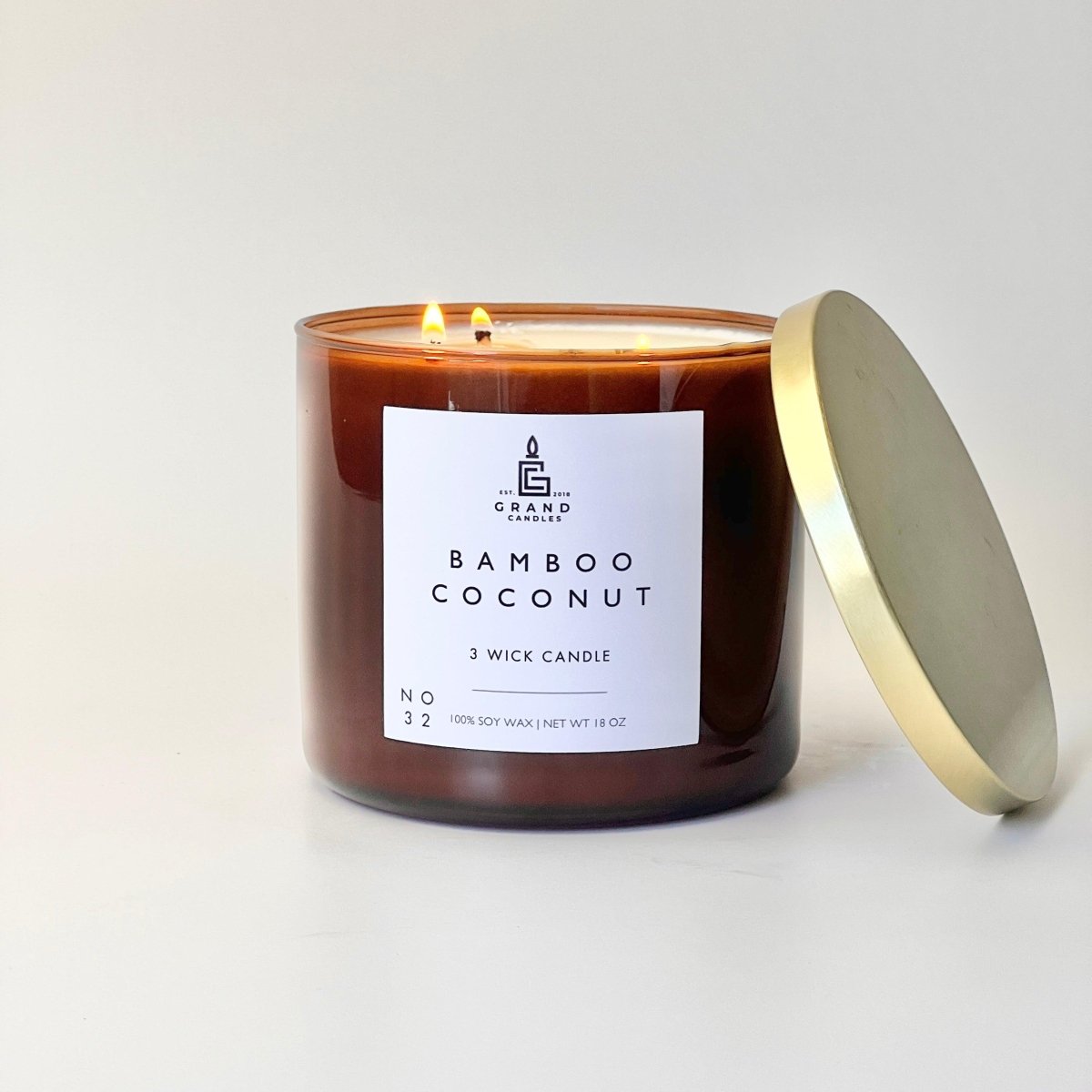 Bamboo Coconut Soy Candle - BAMBOO - 18 - AMB Grand Candles