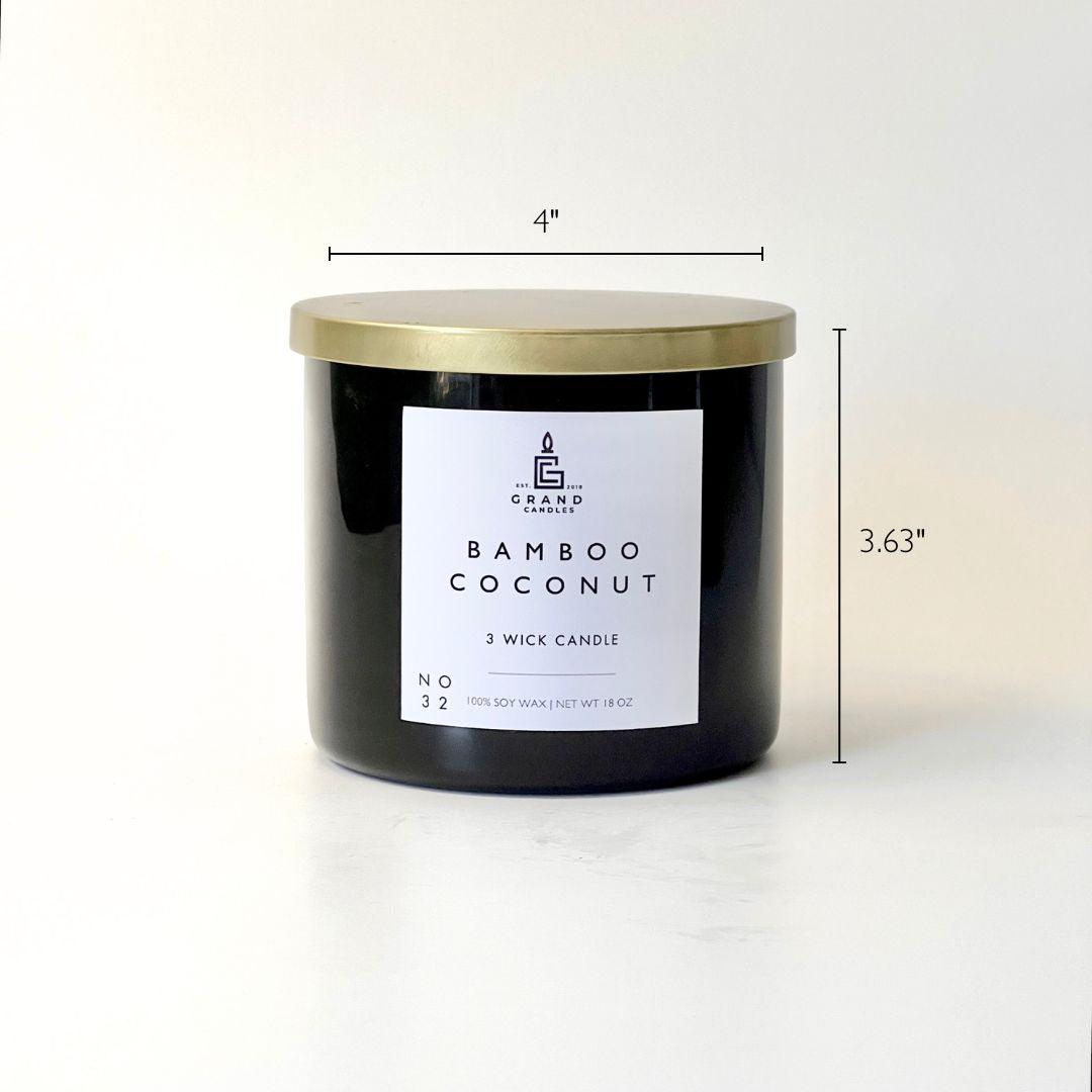 Bamboo Coconut Soy Candle - BAMBOO - 18 - BLK Grand Candles