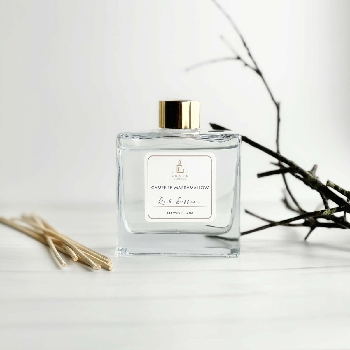 Campfire Marshmallow Reed Diffuser - MARSHMALLOW - REED - 6 - CLR Grand Candles