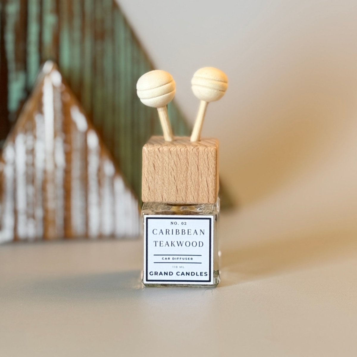 Caribbean Teakwood Car Diffuser - CARIBBEAN - CAR DIFFUSER Grand Candles