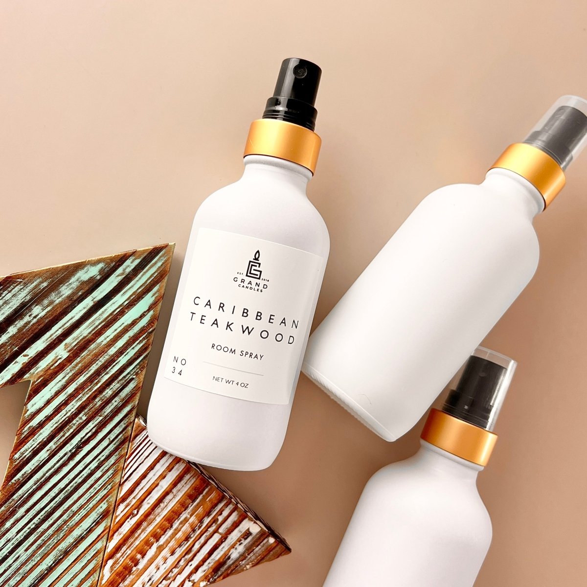 Caribbean Teakwood Room & Linen Spray - CARIBBEAN - SPRAY Grand Candles