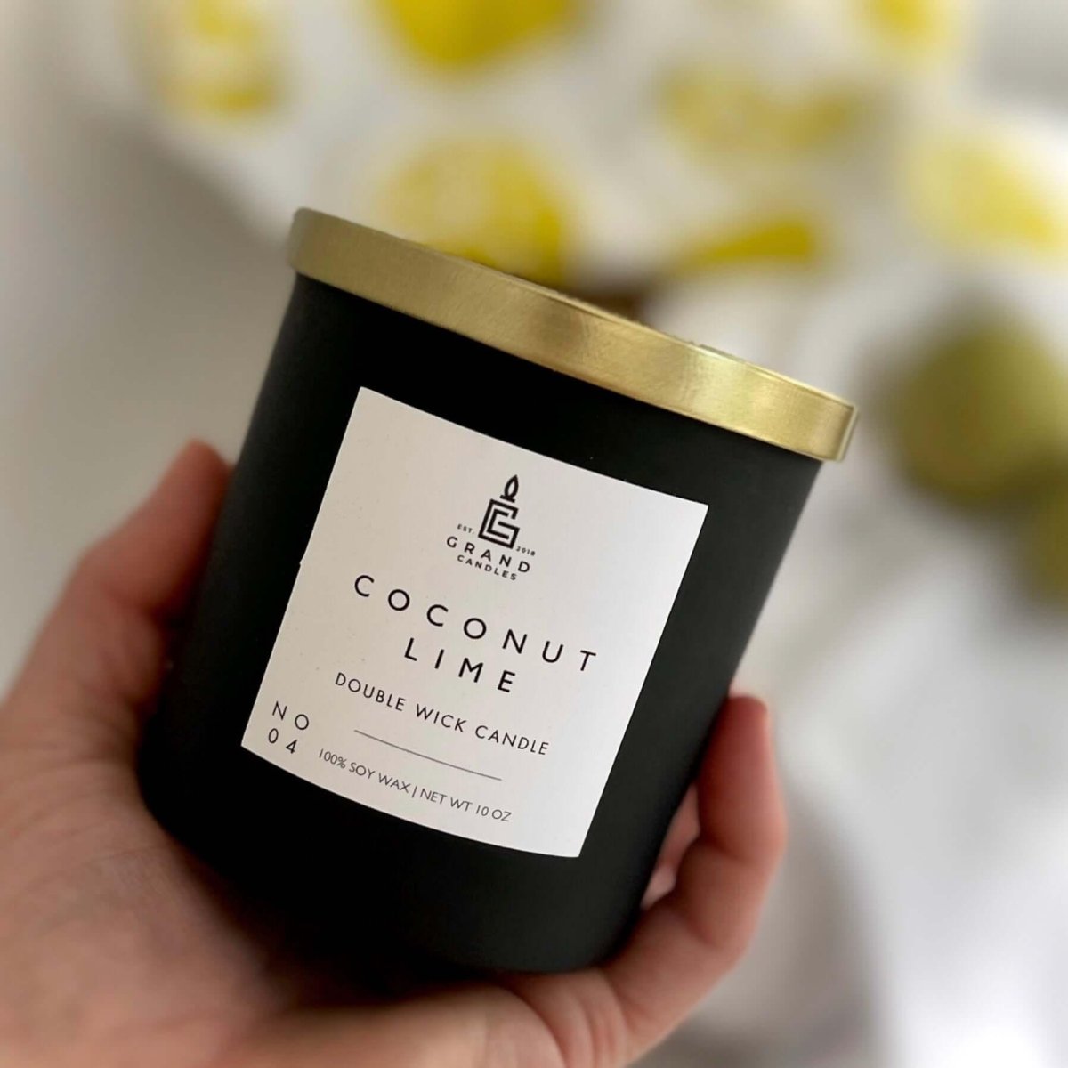 Coconut Lime Soy Candle - COCONUT - 10 - BLK Grand Candles