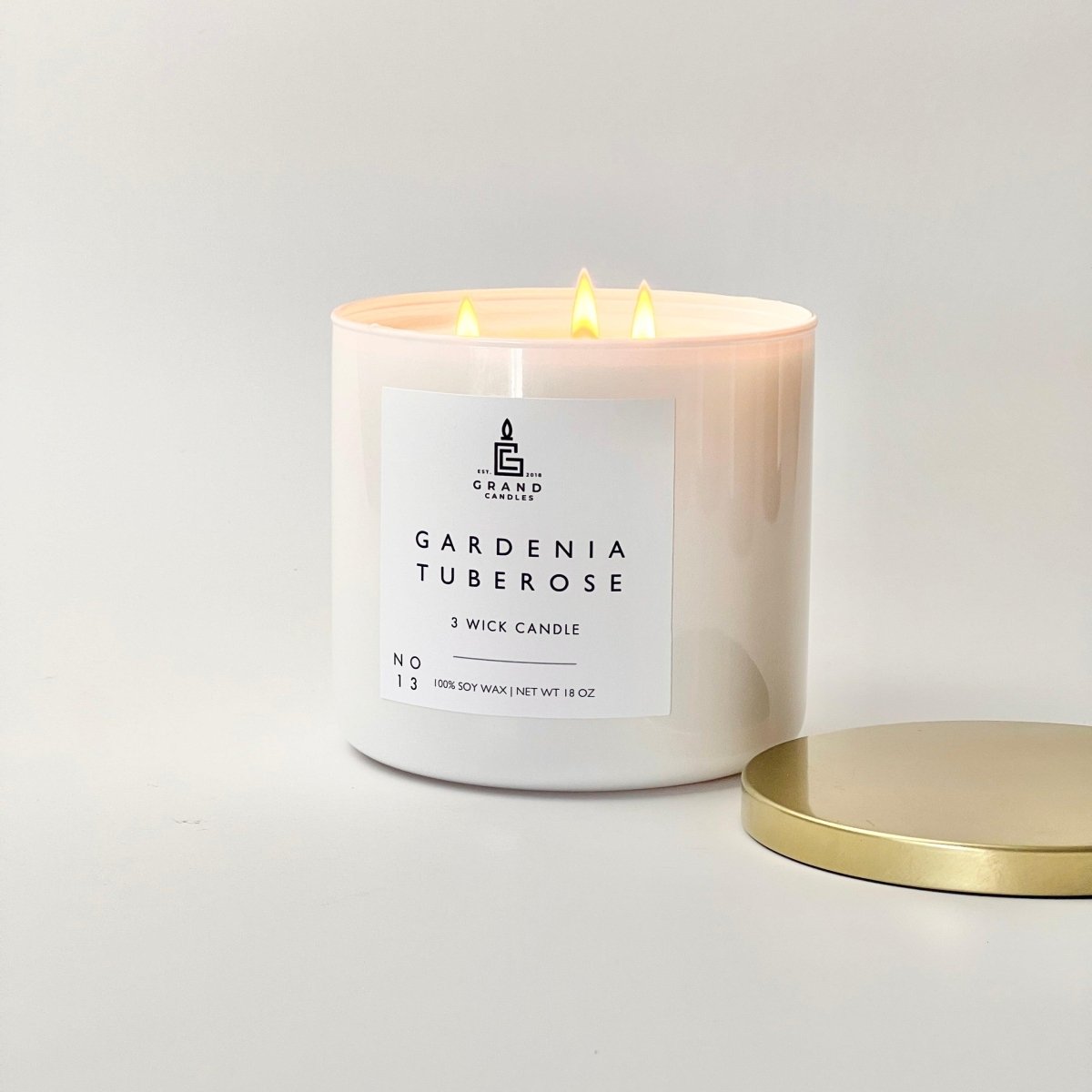Gardenia Tuberose Candle - TUBEROSE - 18 - WHt Grand Candles