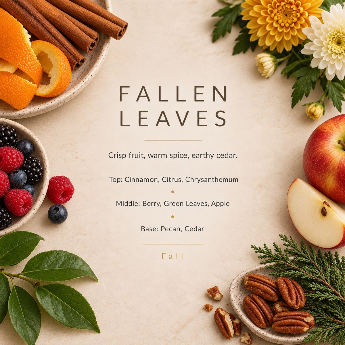 Fallen Leaves fragrance artwork — Grand Candles