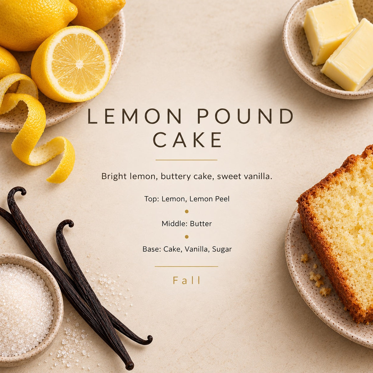 Lemon Pound Cake fragrance artwork — Grand Candles