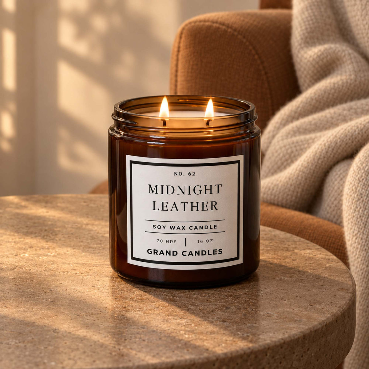 Golden Hour home fragrance styled for a warm, cozy evening