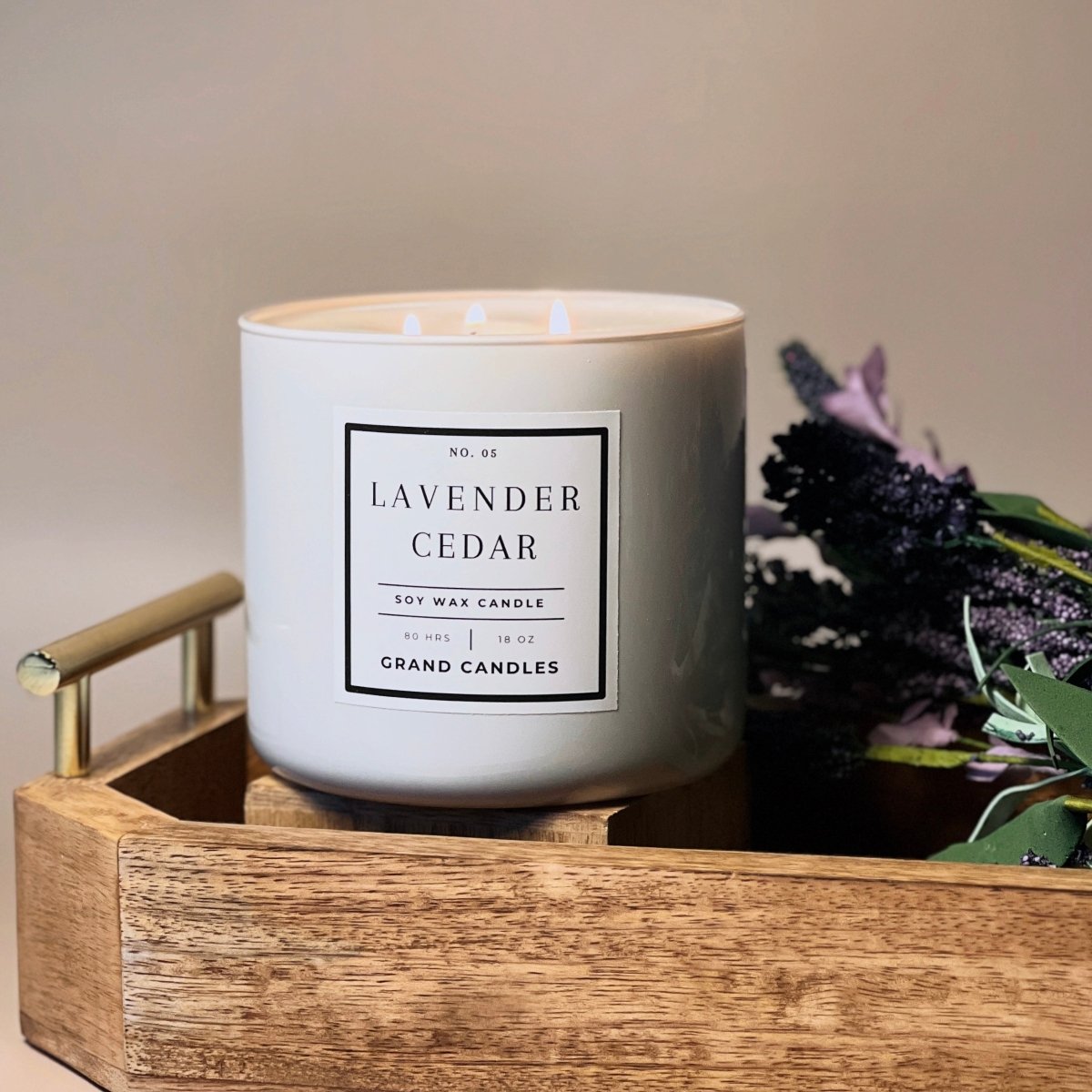 Lavender Cedar Candle - LAVENDER - 10 - BLK Grand Candles