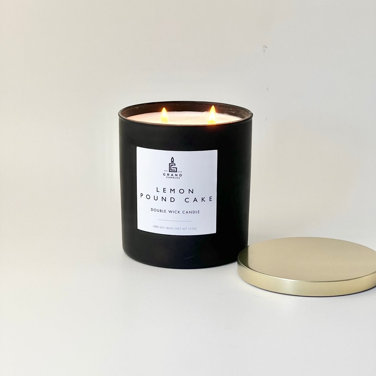 Lemon Pound Cake Candle - LEMON - 10 - BLK Grand Candles