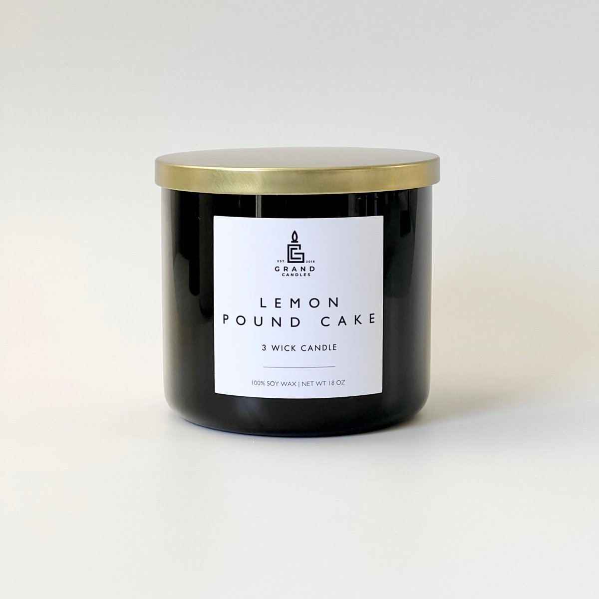 Lemon Pound Cake Candle - LEMON - 18 - BLK Grand Candles