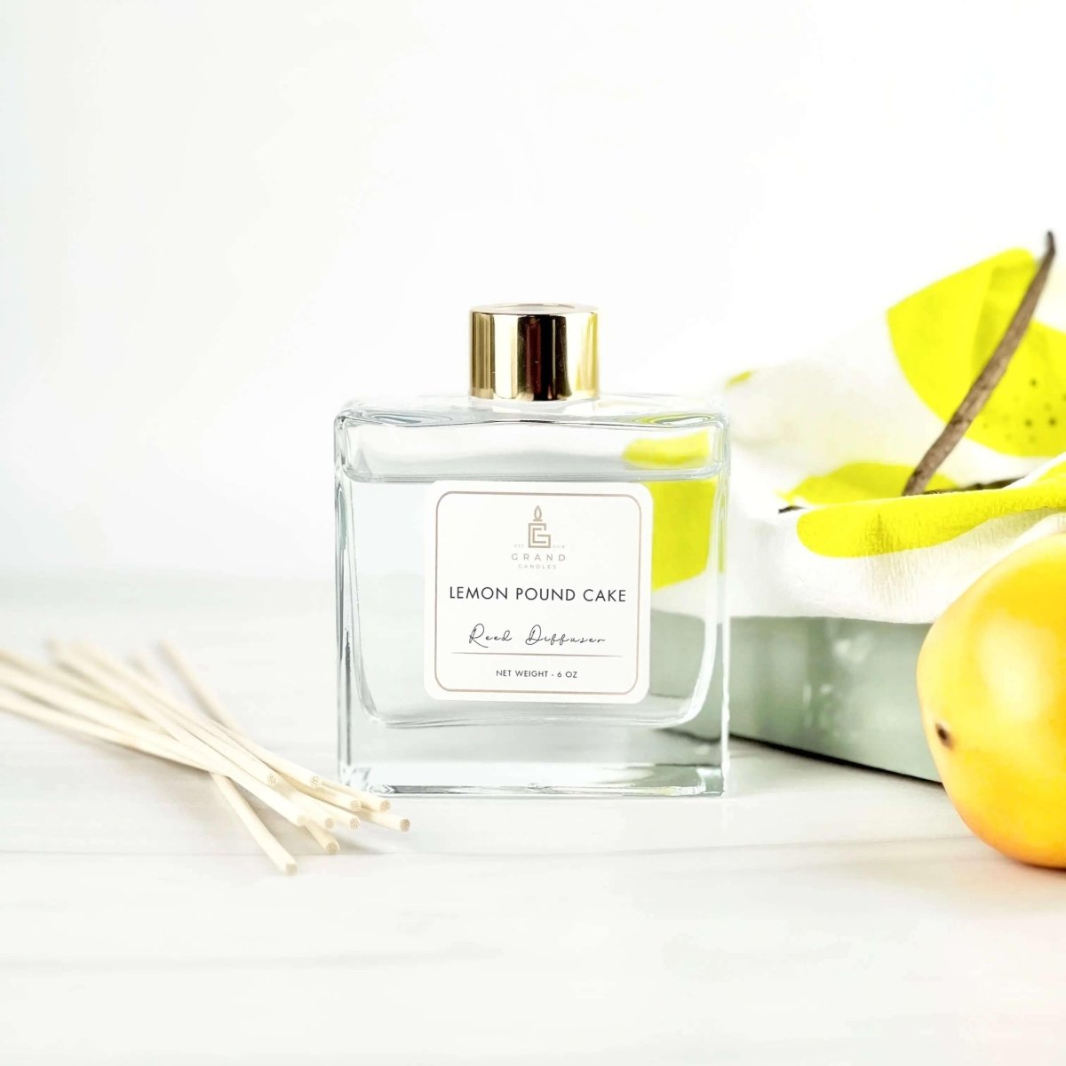 Lemon Pound Cake Reed Diffuser - LEMON - REED - 6 - CLR Grand Candles