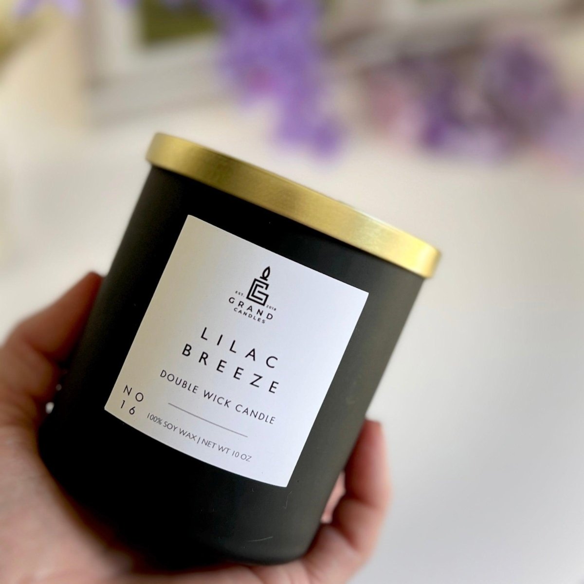Lilac Breeze Candle - LILAC - 10 - BLK Grand Candles
