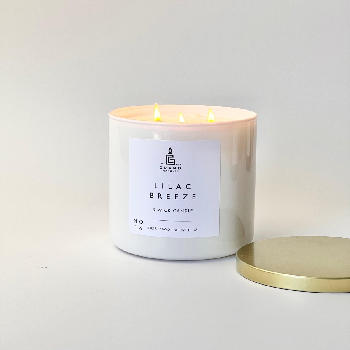 Lilac Breeze Candle - LILAC - 18 - WHT Grand Candles