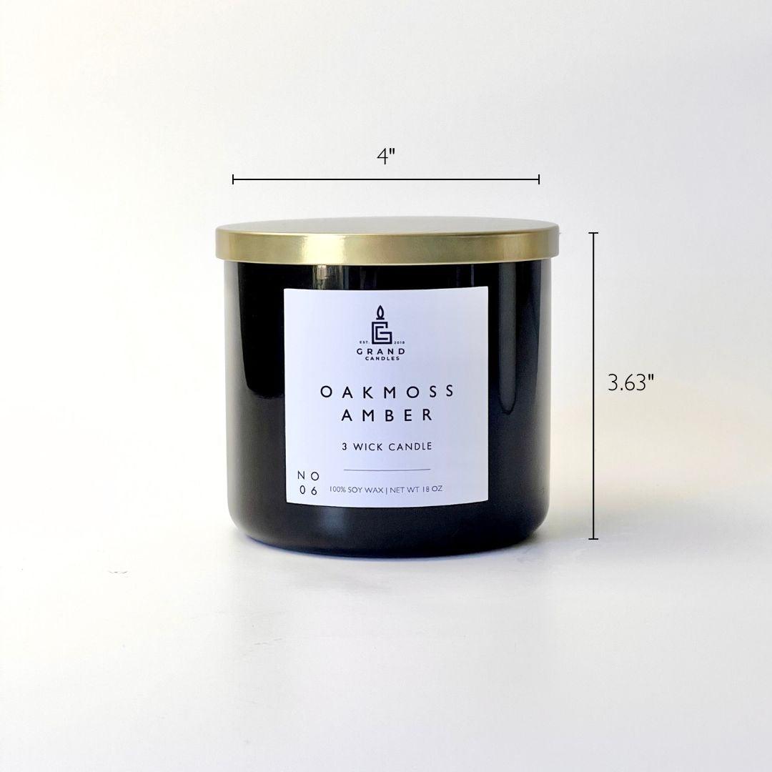 Oakmoss Amber Candle - OAKMOSS - 18 - BLK Grand Candles