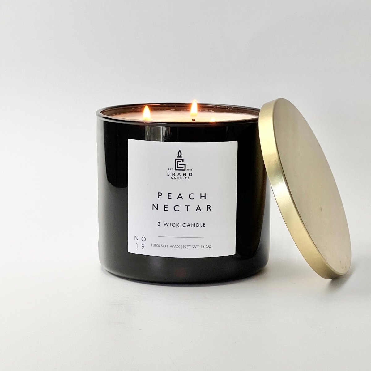 Peach Nectar Candle - PEACH - 18 - BLK Grand Candles