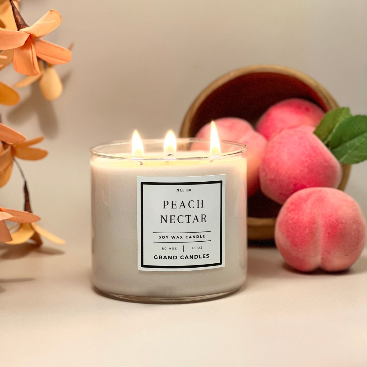 Peach Nectar Candle - PEACH - 18 - CLR Grand Candles