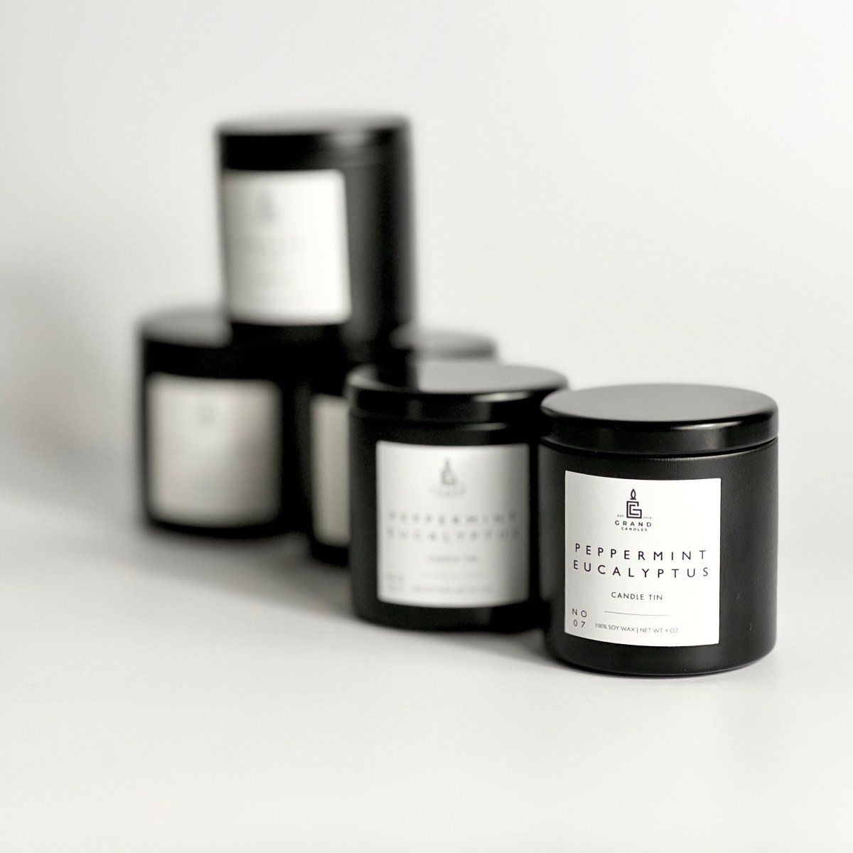 Peppermint Eucalyptus Candle - EUCALYPTUS - 10 - BLK Grand Candles