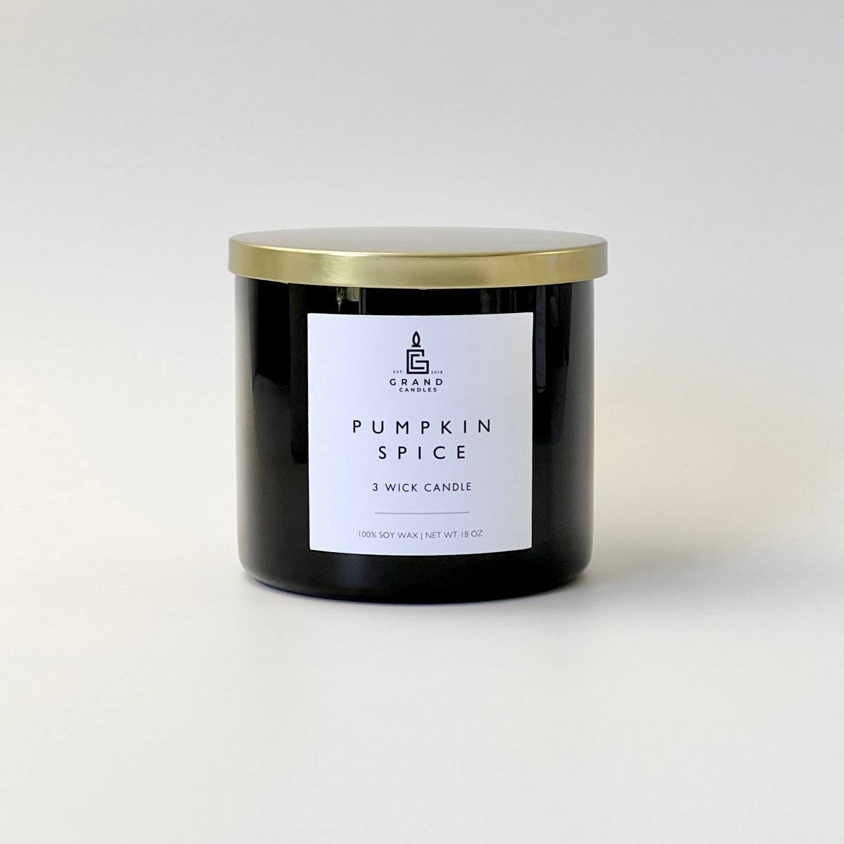Pumpkin Spice Candle - SPICE - 18 - BLK Grand Candles