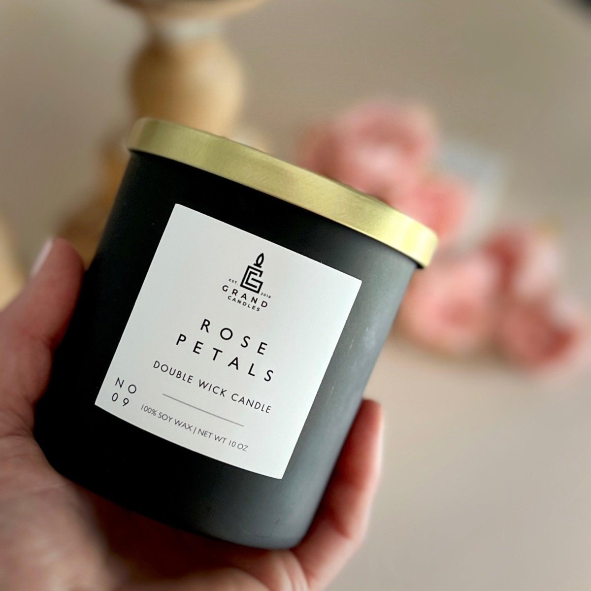 Rose Petals Candle - ROSE - 10 - BLK Grand Candles