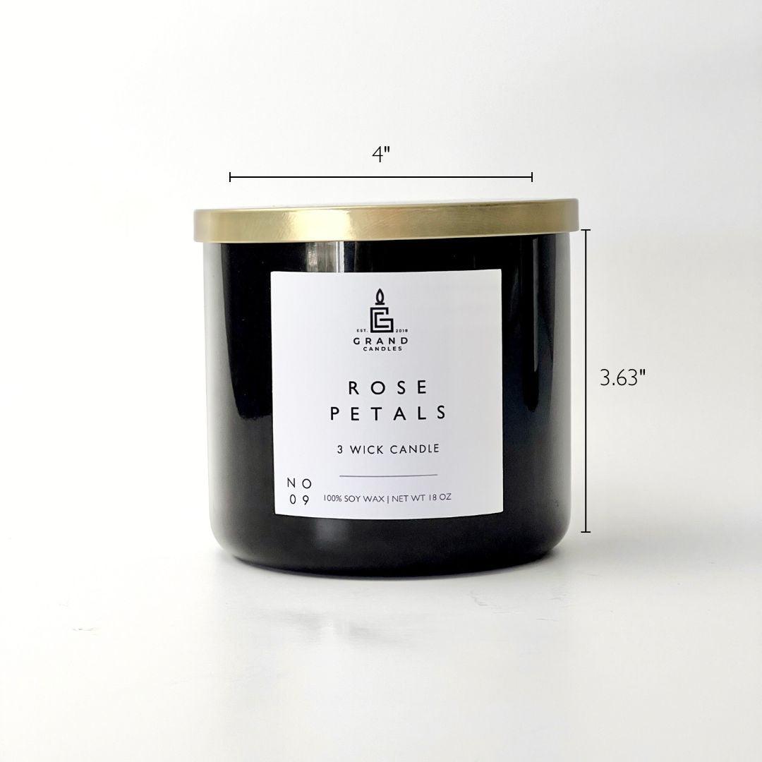 Rose Petals Candle - ROSE - 18 - BLK Grand Candles