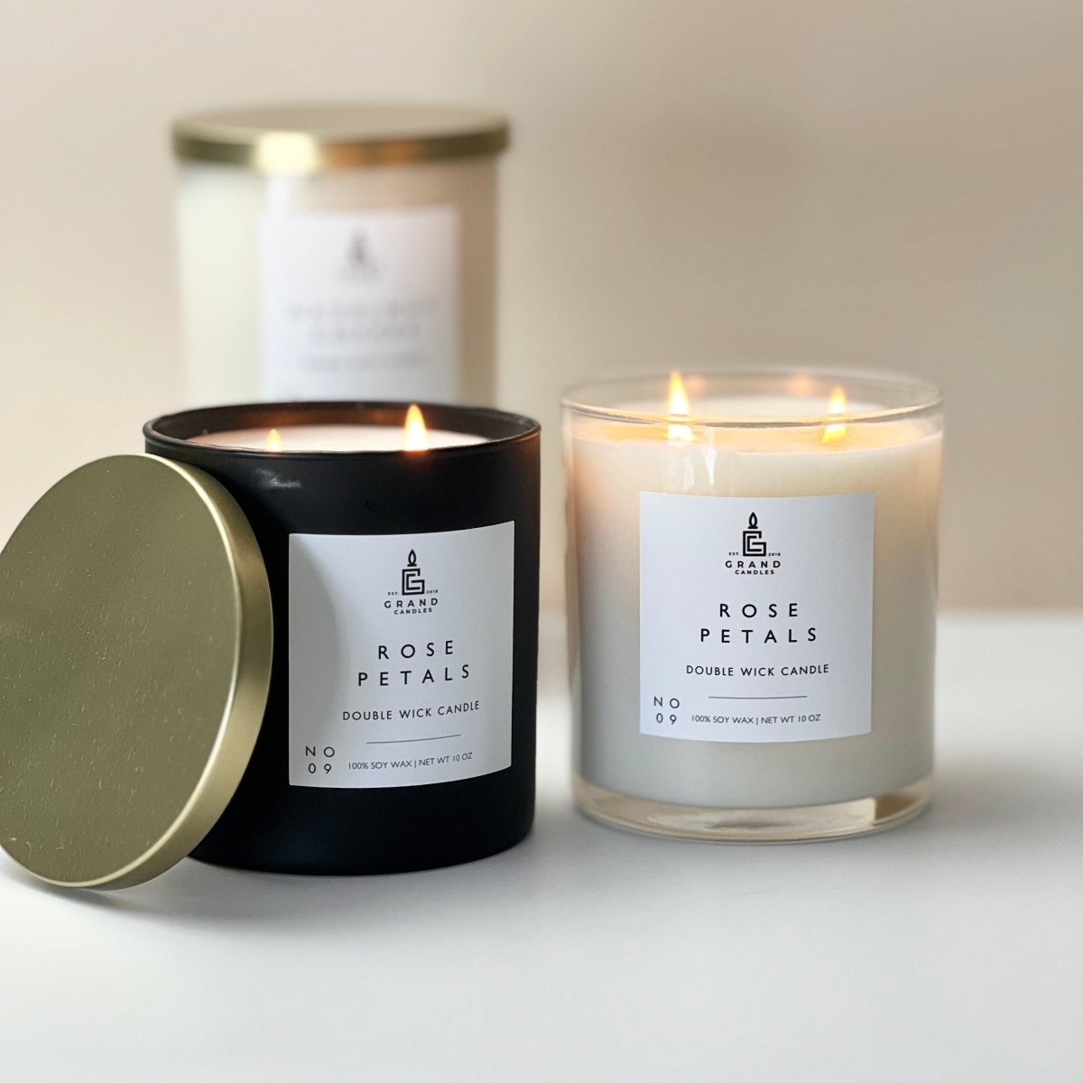 Rose Petals Candle - ROSE - MINI - BLK Grand Candles