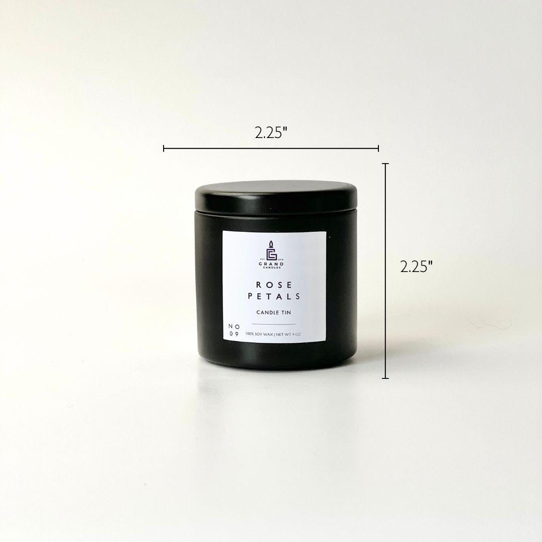 Rose Petals Candle - ROSE - MINI - BLK Grand Candles