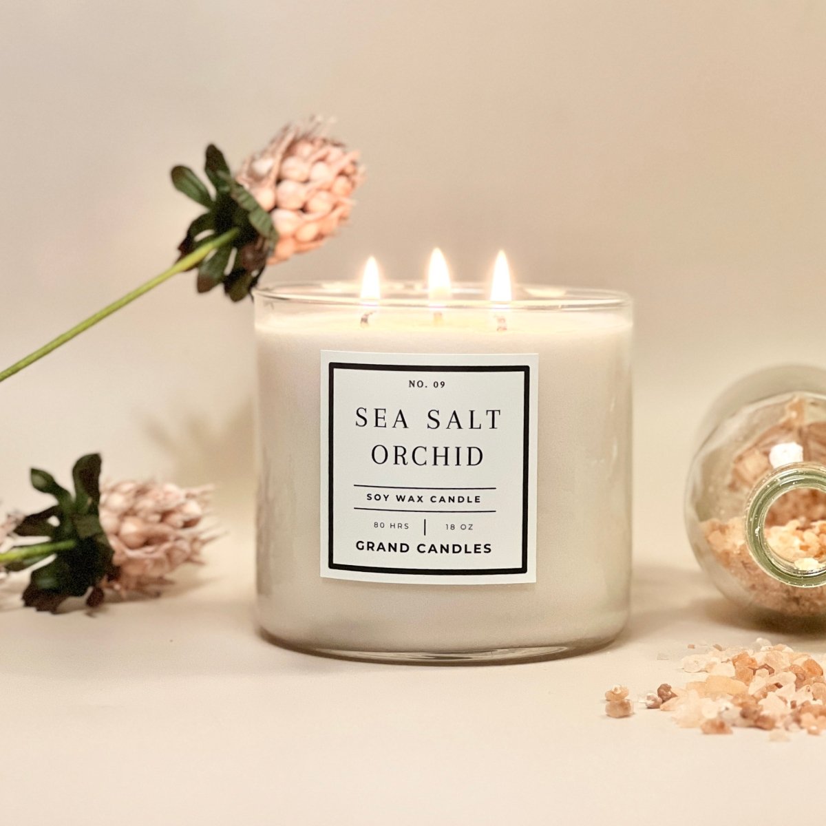 Sea Salt Orchid Candle - ORCHID - 10 - BLK Grand Candles