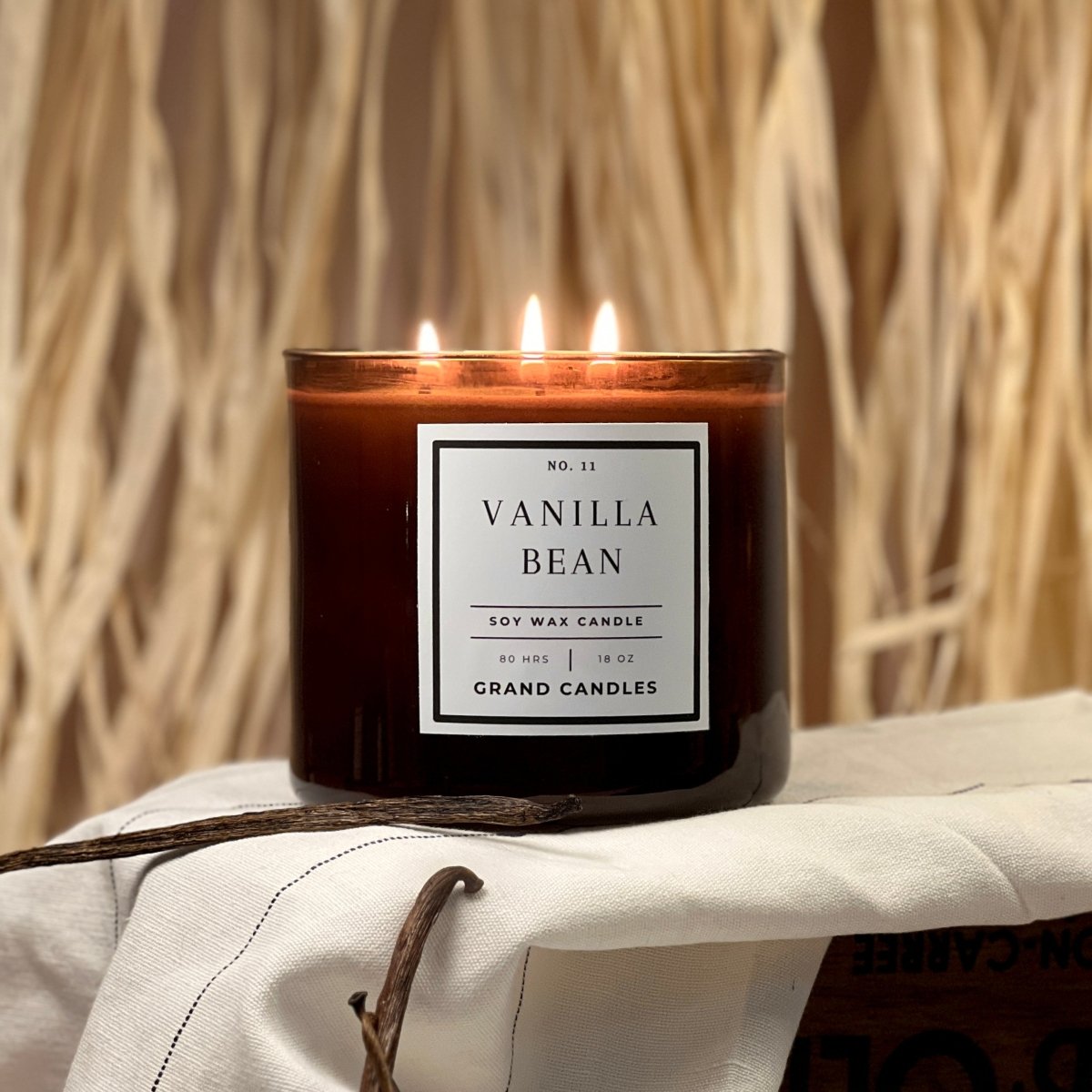 Vanilla Bean Soy Candle - VANILLA - 18 - AMB Grand Candles