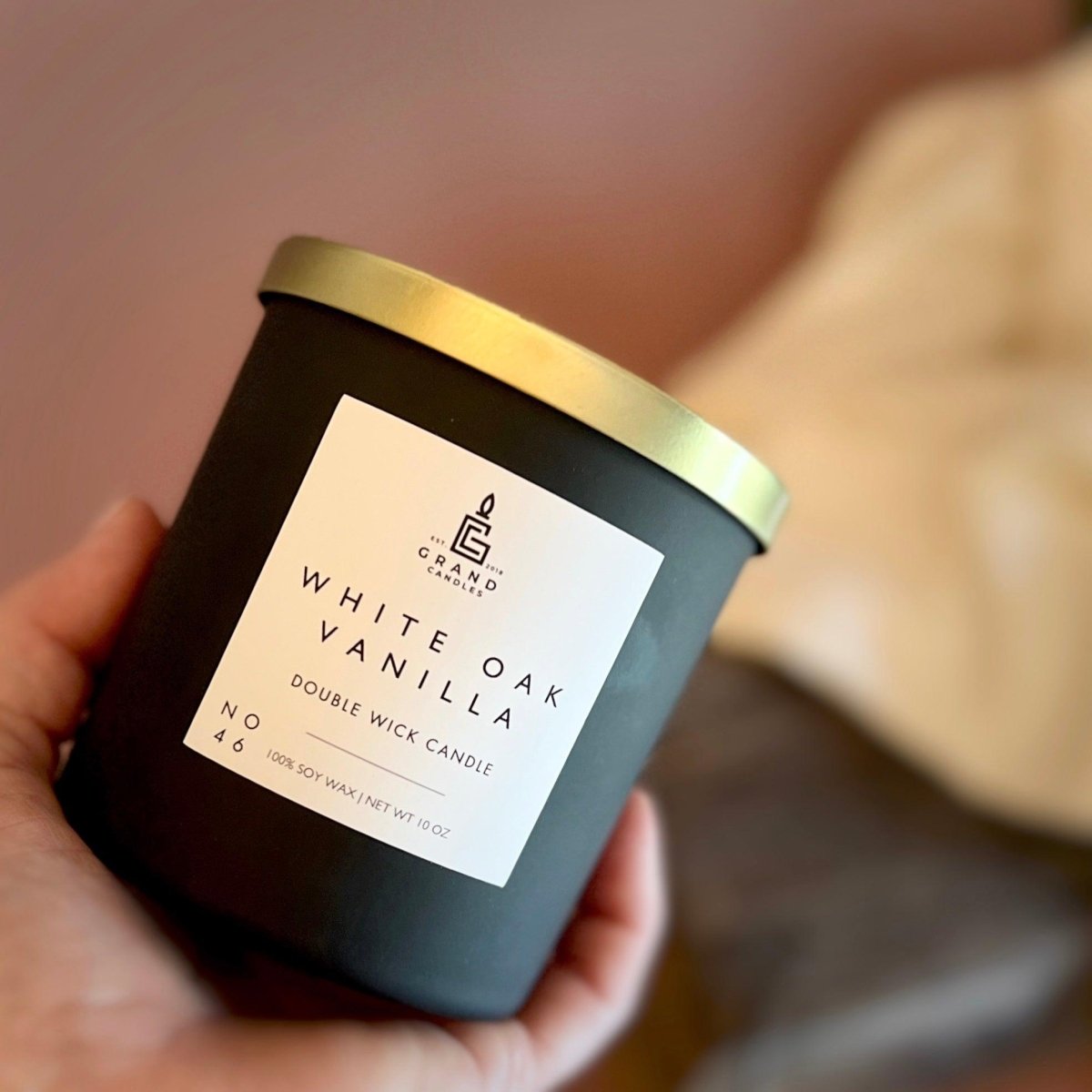 White Oak Vanilla Candle - WHITEOAK - 10 - BLK Grand Candles