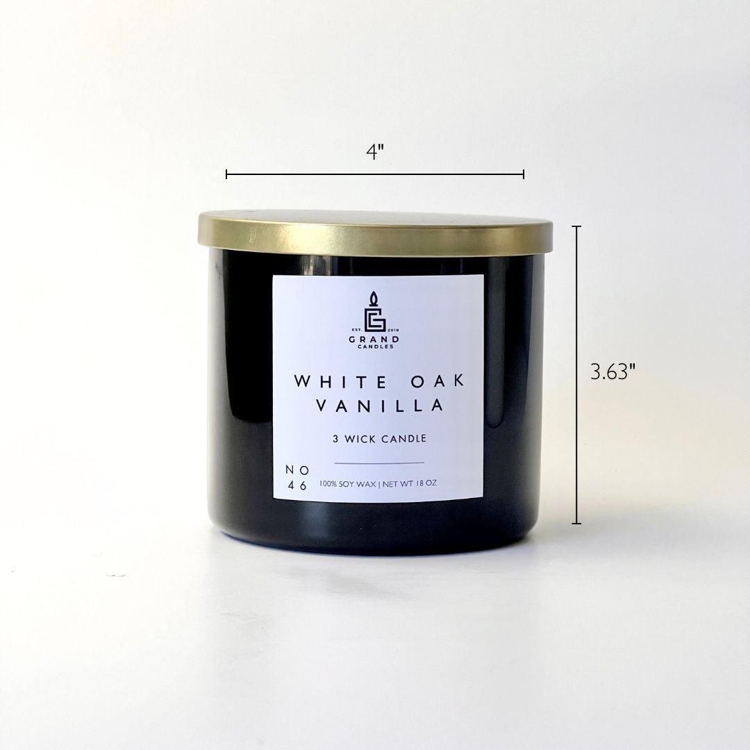 White Oak Vanilla Candle - WHITEOAK - 18 - BLK Grand Candles