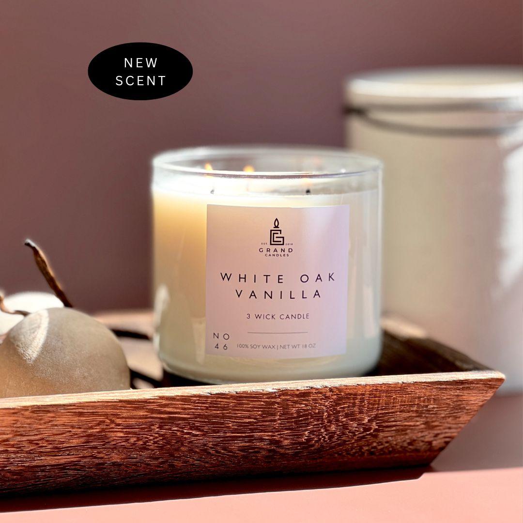 White Oak + Vanilla Bath Bomb - Grand Candles (temporary candle photo, dedicated photography pending)