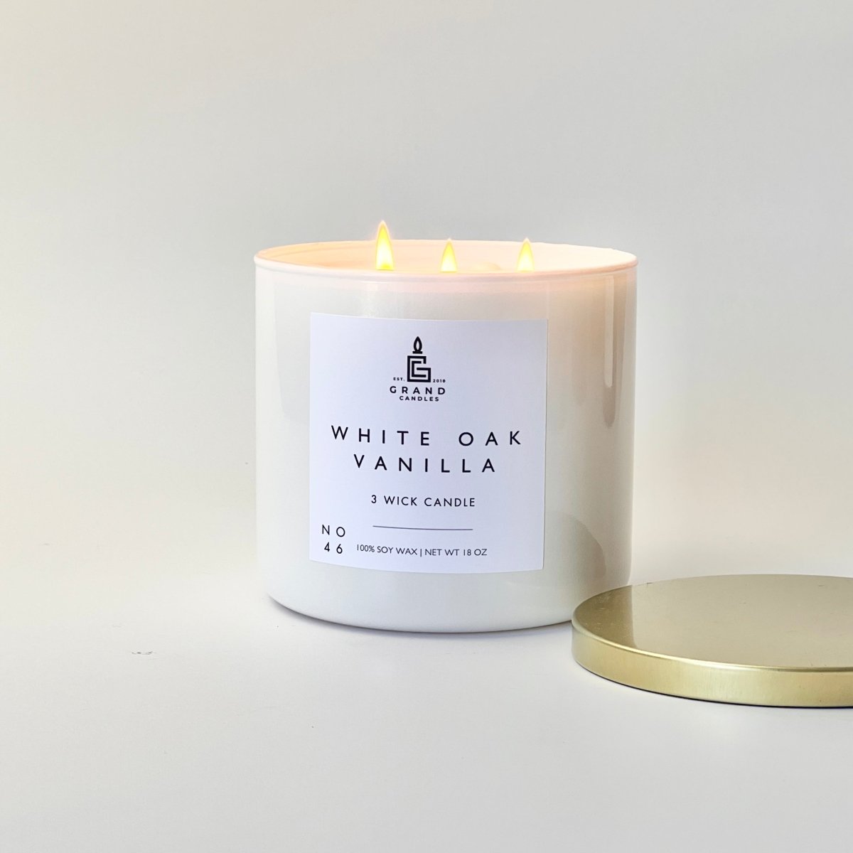White Oak Vanilla Candle - WHITEOAK - 18 - WHT Grand Candles