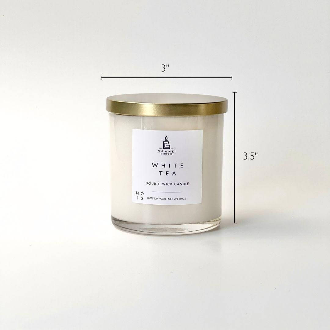 White Tea Candle - TEA - 10 - BLK Grand Candles