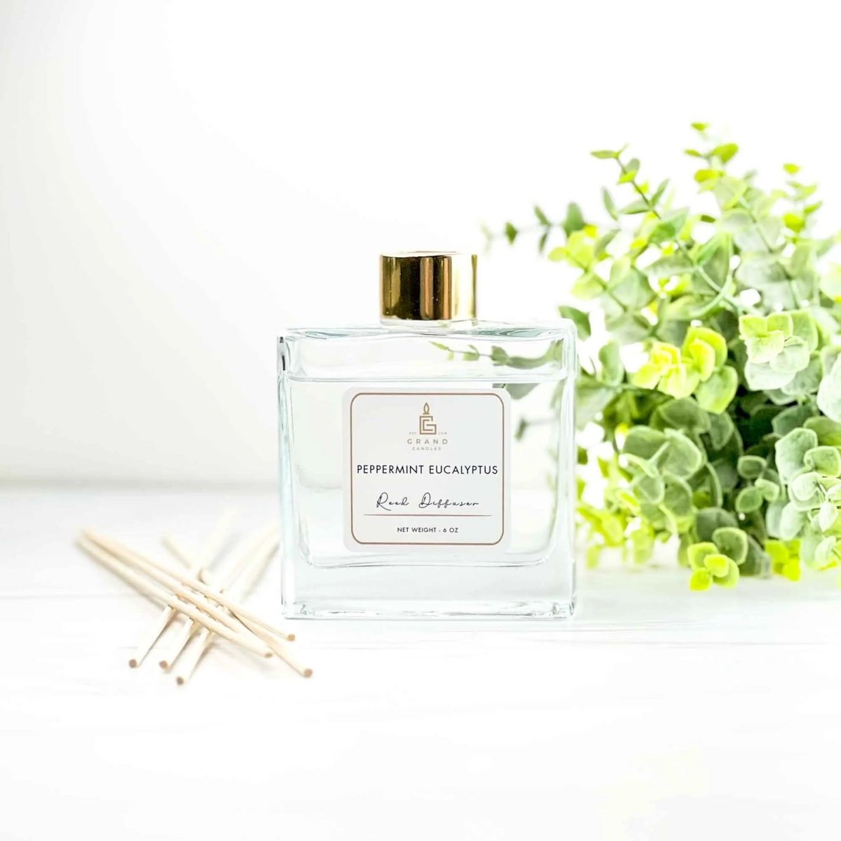 Peppermint Eucalyptus Reed Diffuser - EUCALYPTUS - REED - 6 - CLR Grand Candles