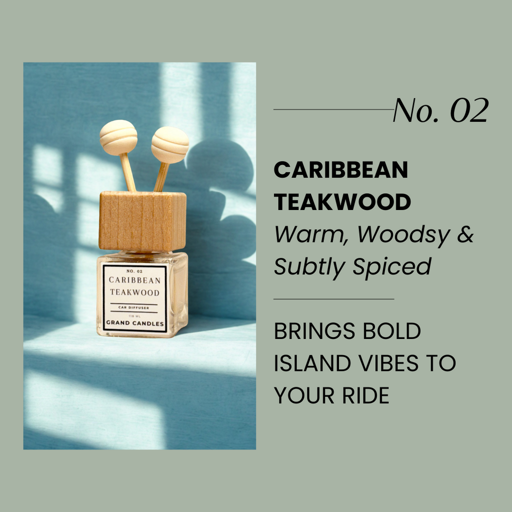 Caribbean Teakwood Car Diffuser - Car Freshener: Grand Candles