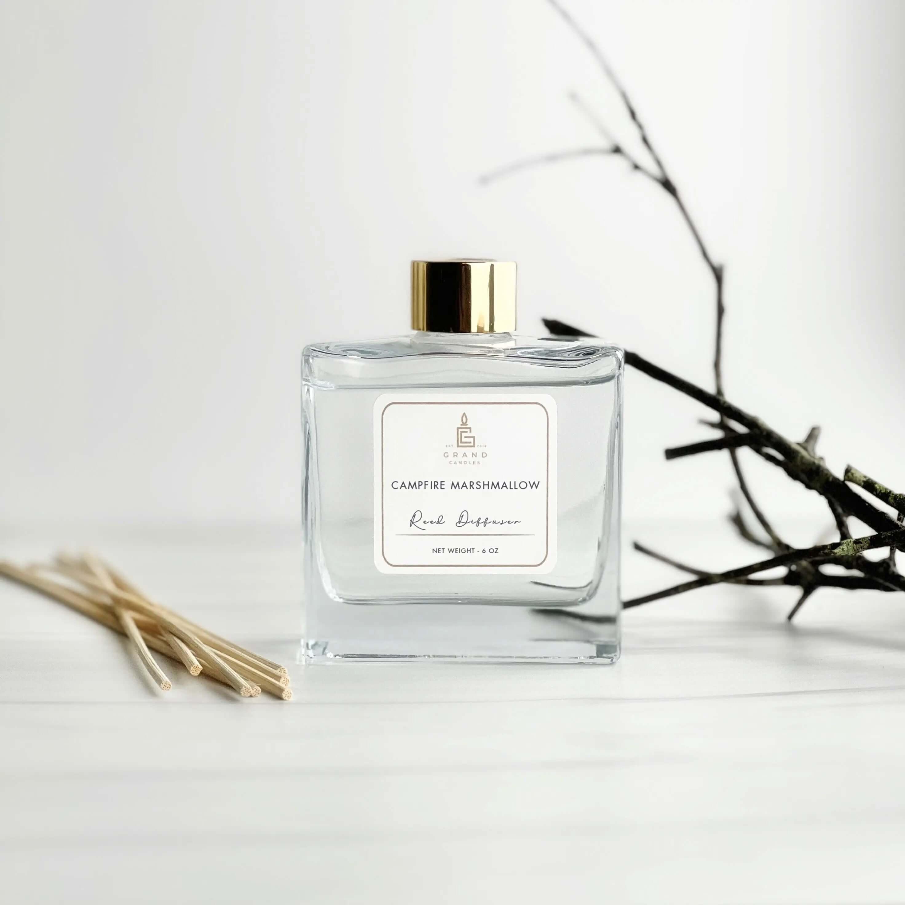 Campfire Marshmallow Reed Diffuser  - Grand Candles LLC   