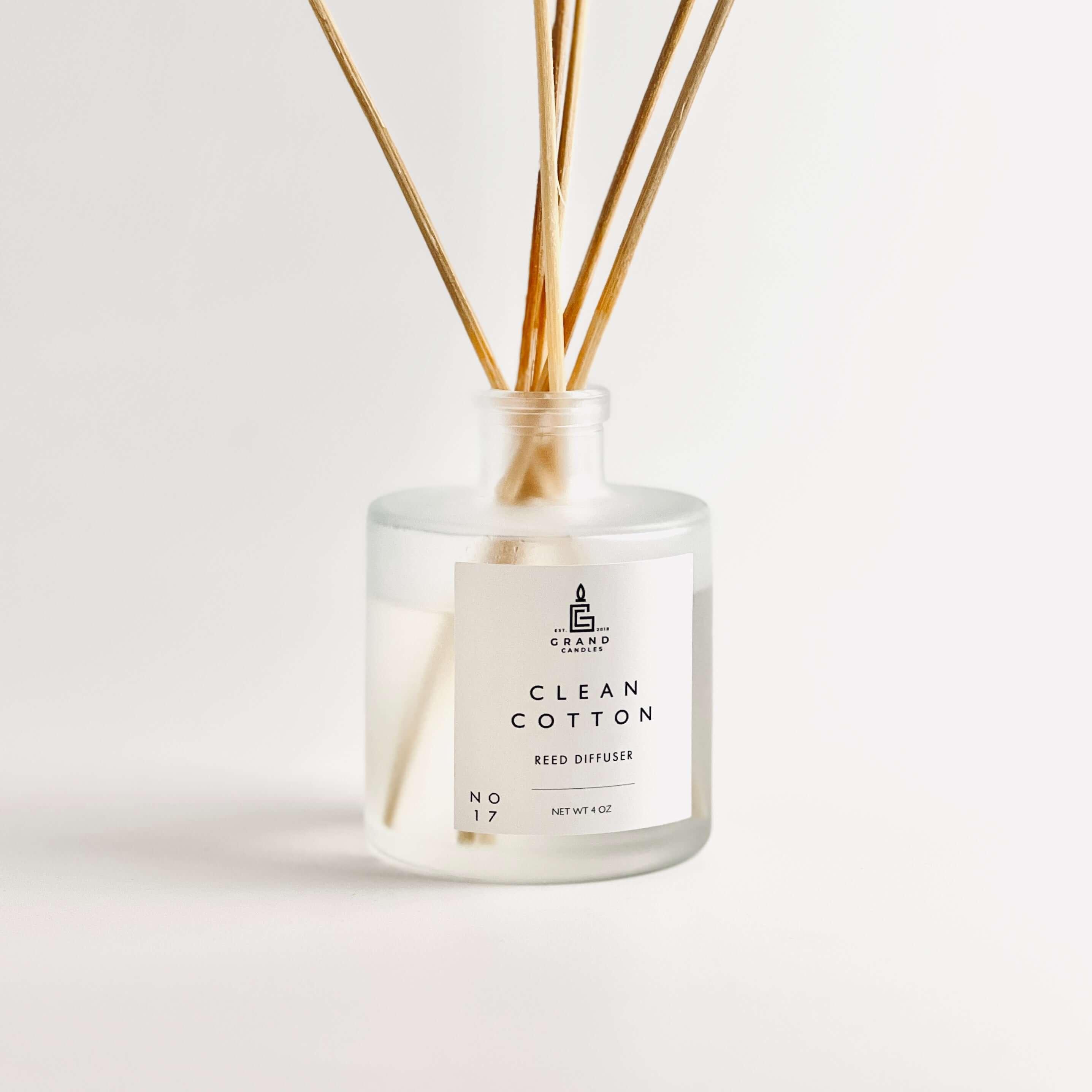 Clean Cotton Reed Diffuser  - Grand Candles LLC   