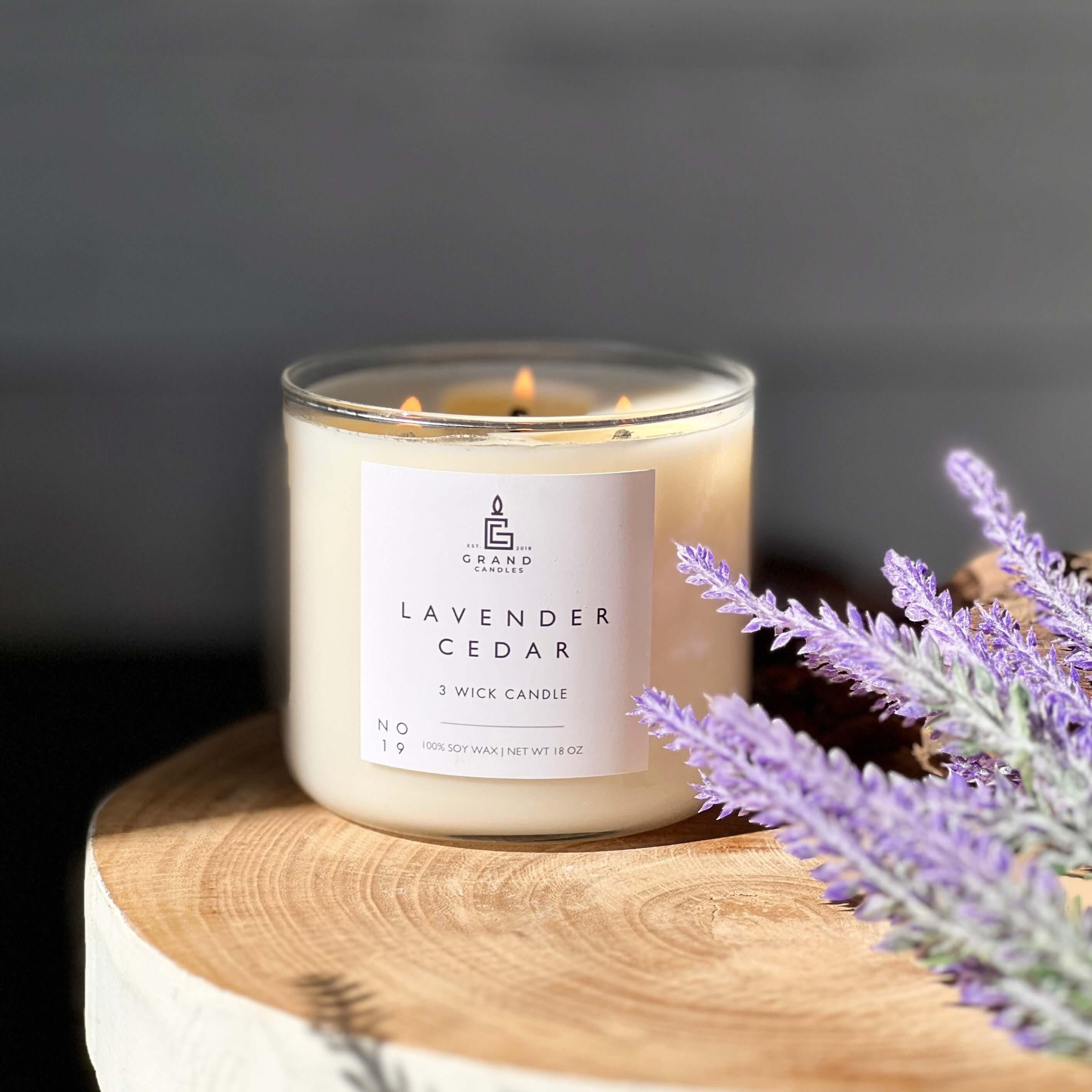 Lavender Cedar Candle  - Grand Candles LLC   
