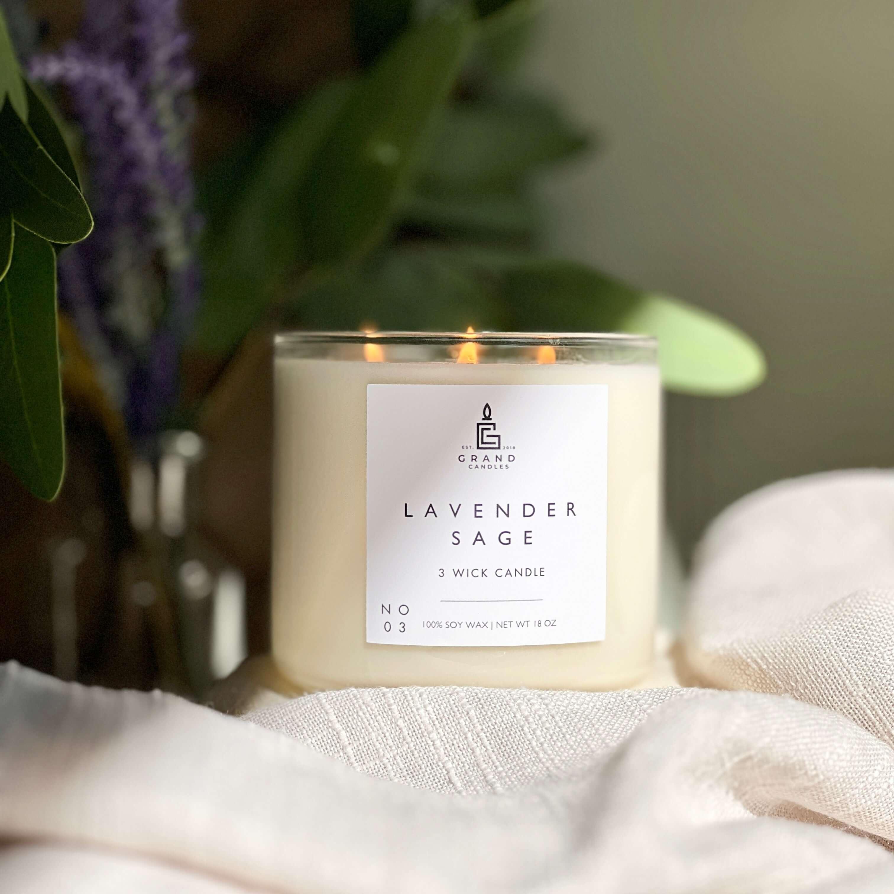 Lavender Sage Candle  - Grand Candles LLC   