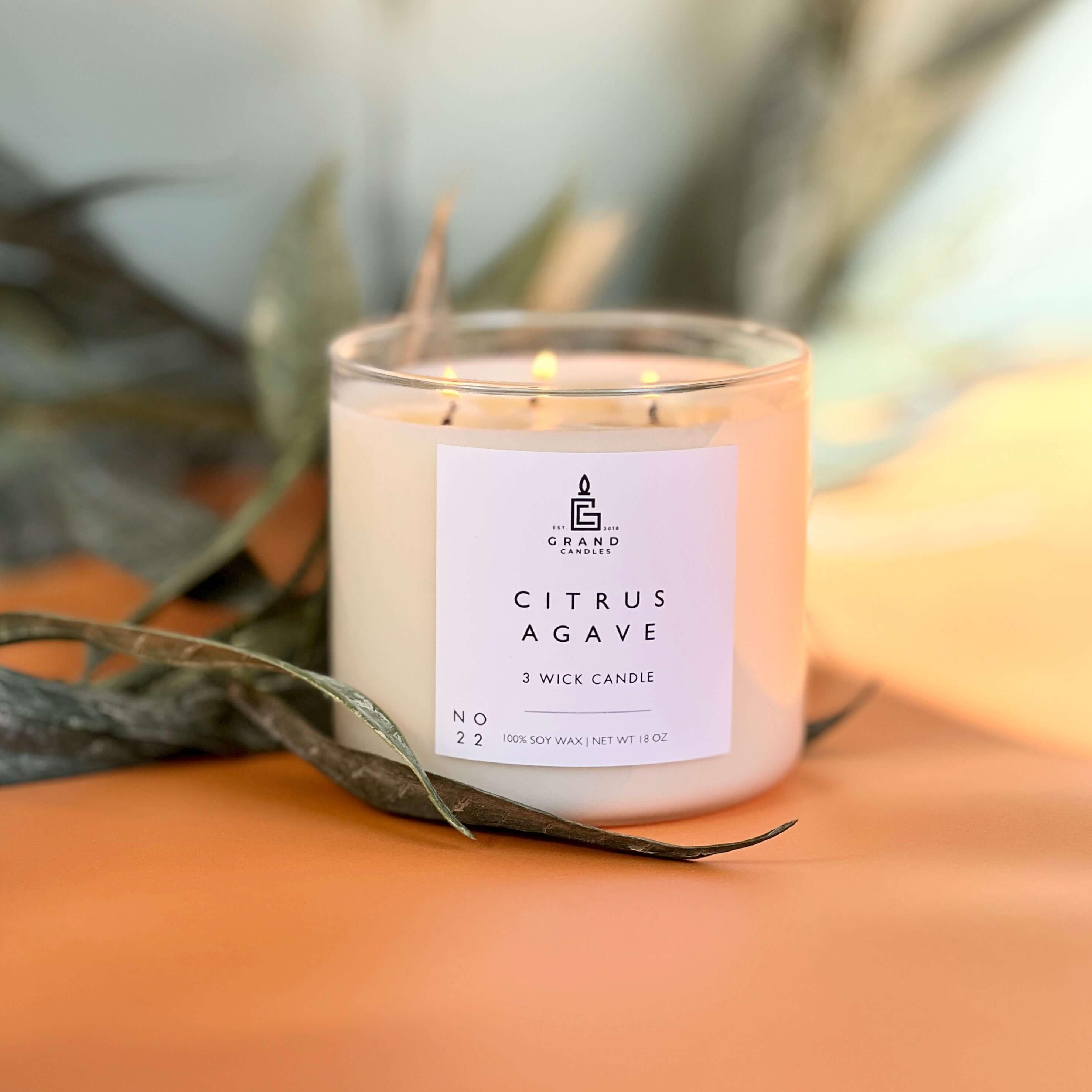 Citrus Agave Candle  - Grand Candles LLC   