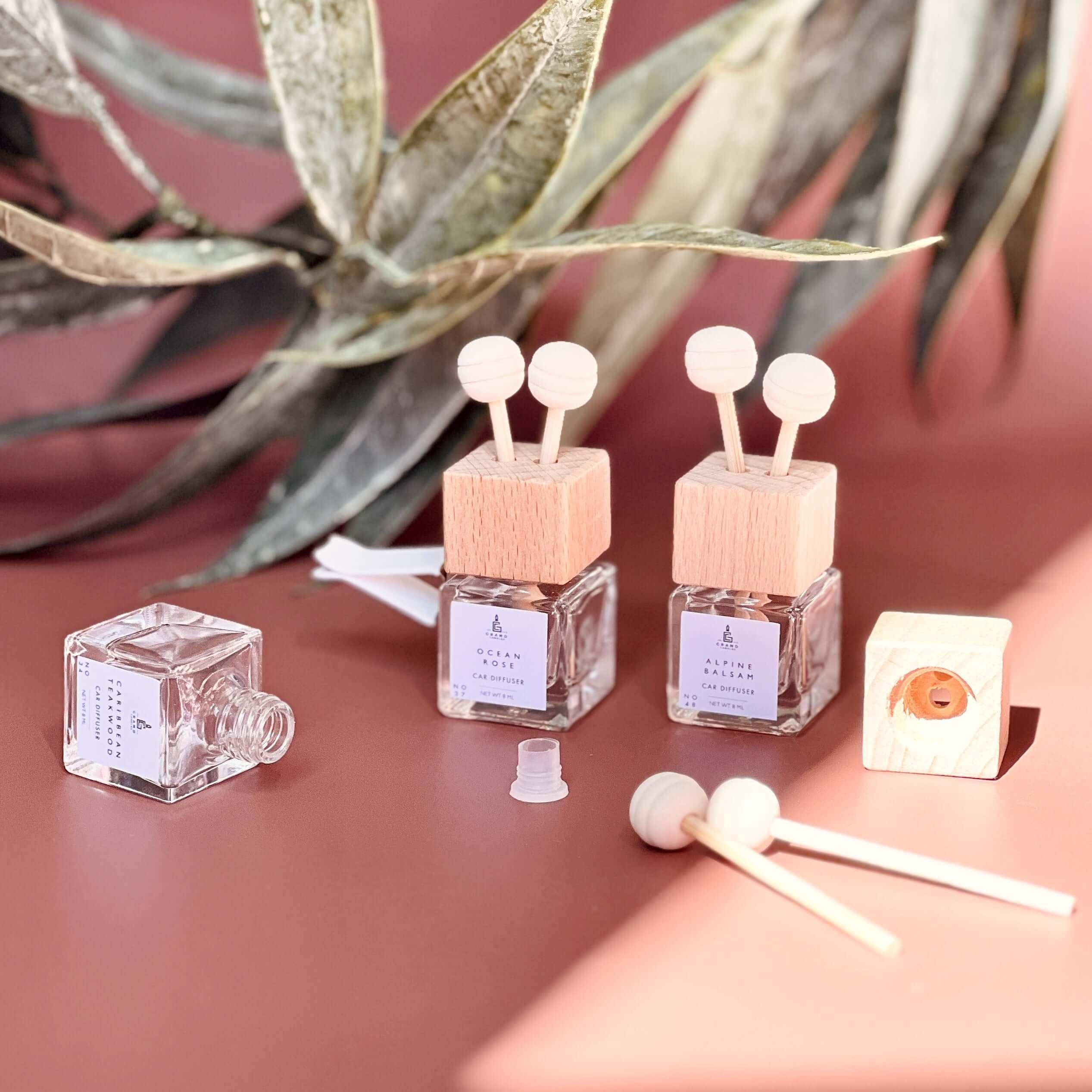 Caribbean Teakwood Car Diffuser  - Grand Candles LLC   