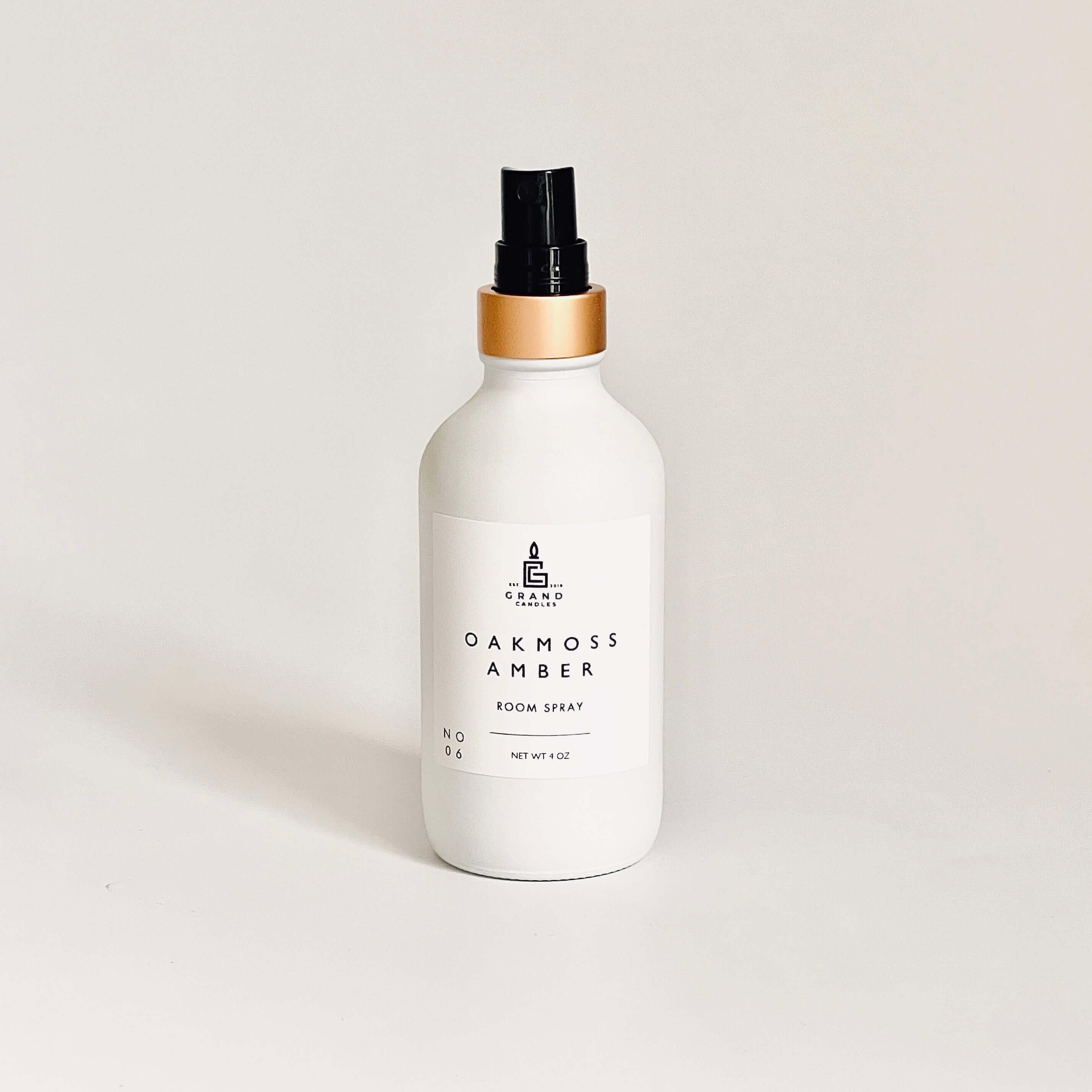Oakmoss Amber Room & Linen Spray  - Grand Candles LLC   