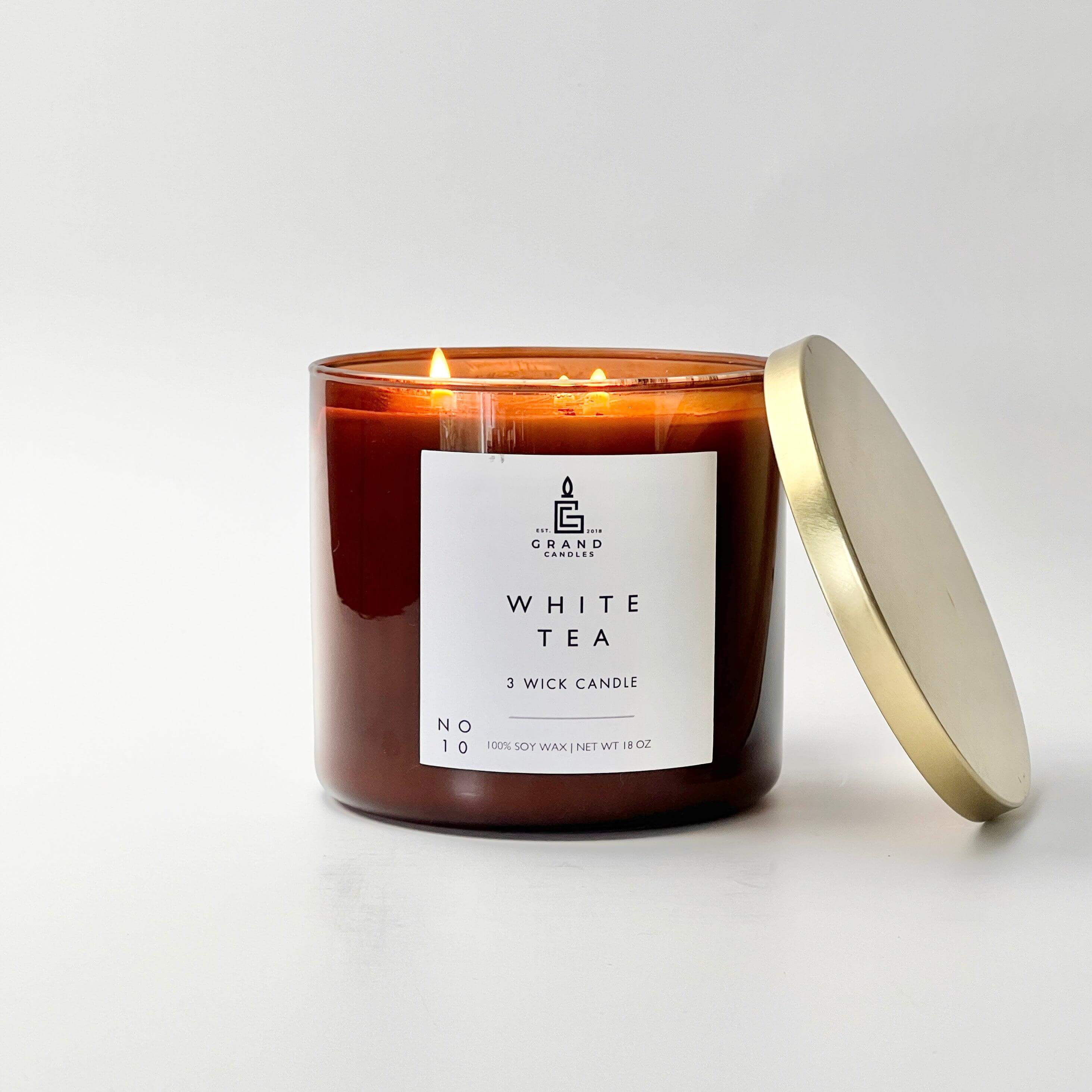 White Tea Candle  - Grand Candles LLC   