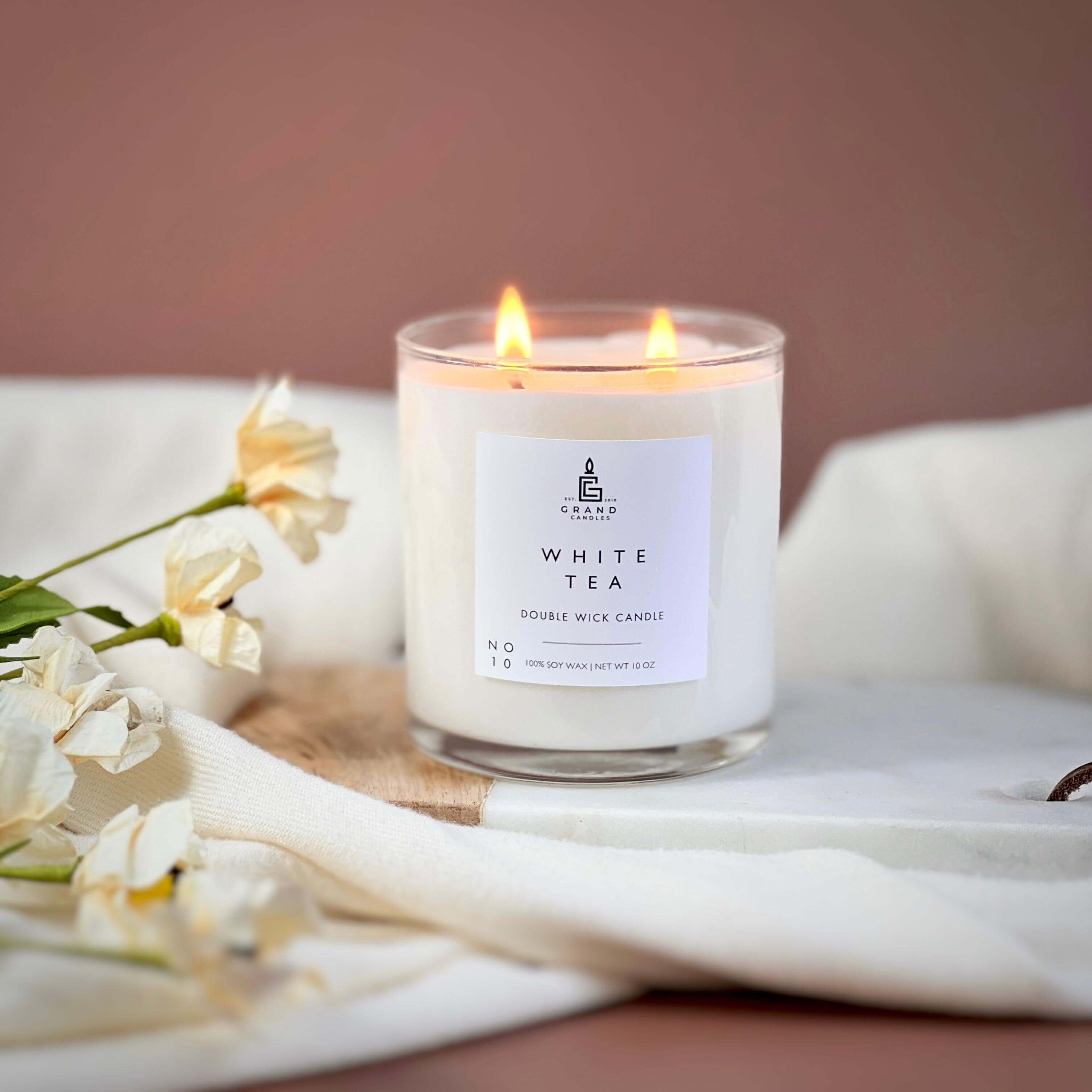 White Tea Candle  - Grand Candles LLC   