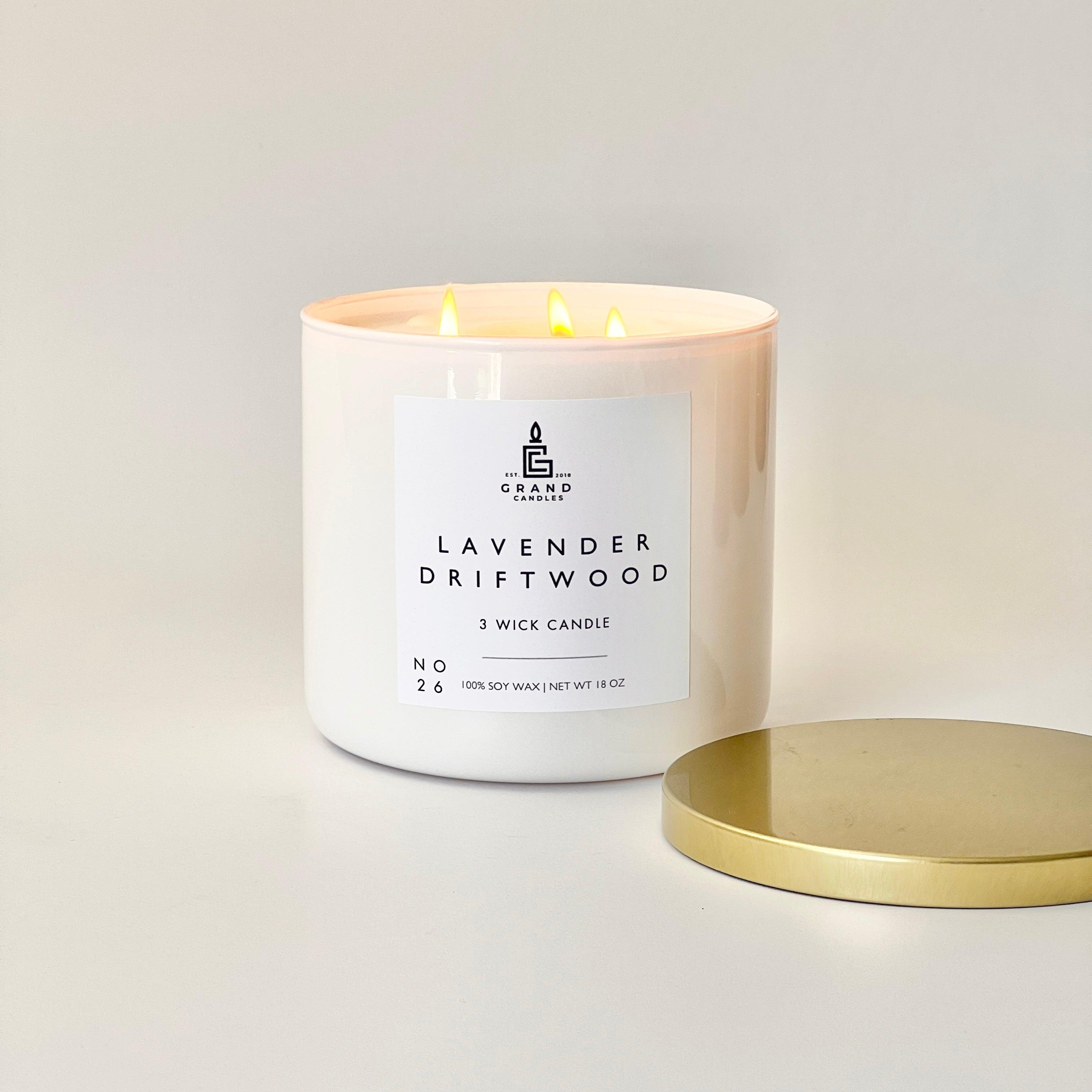 Lavender Driftwood Candle  - Grand Candles LLC   