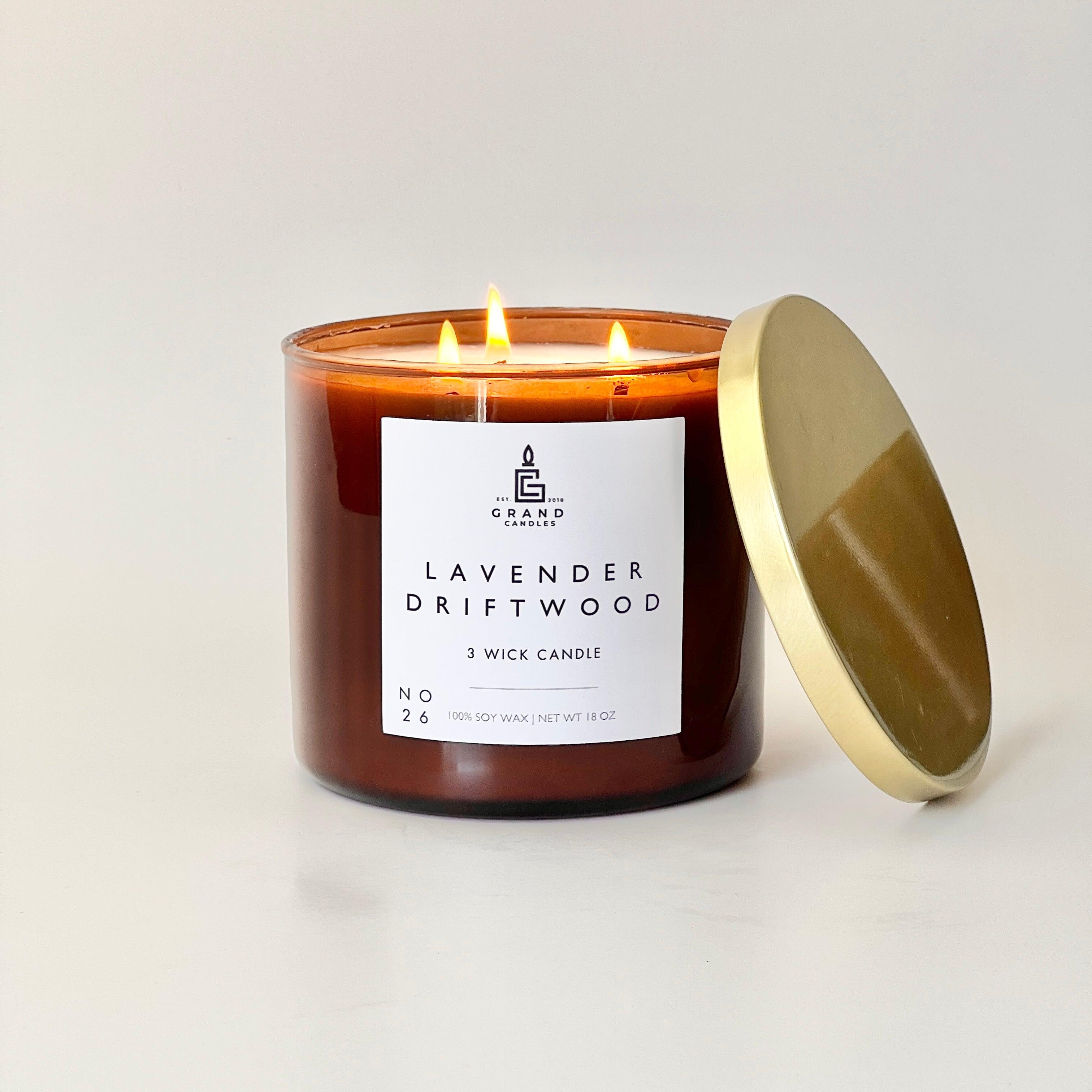Lavender Driftwood Candle  - Grand Candles LLC   