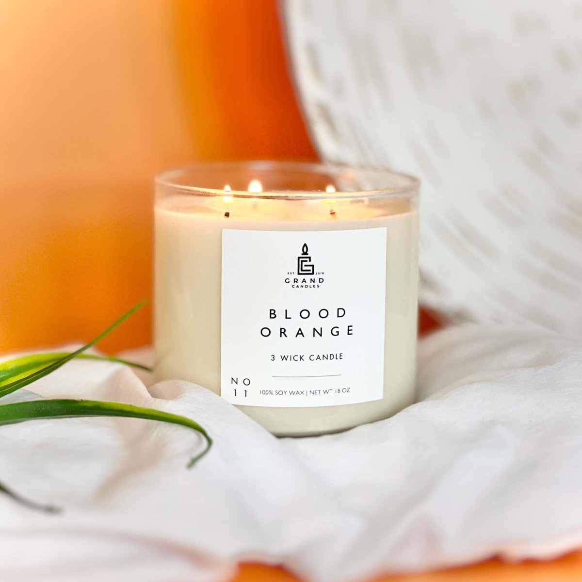 Blood Orange Bath Bomb - Grand Candles (temporary candle photo, dedicated photography pending)