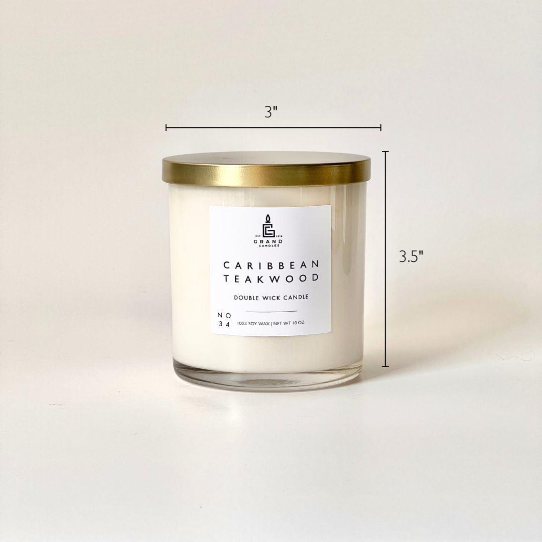 Caribbean Teakwood Candle  - Grand Candles LLC   